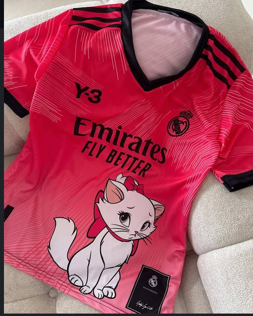 تيشيرت بناتي ريال مدريد وقطة لطيفة , قالب صغير