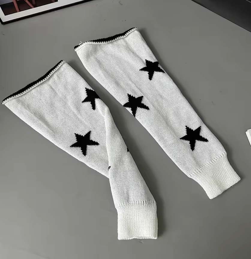 جوارب تدفئة الساق نجوم سوداء