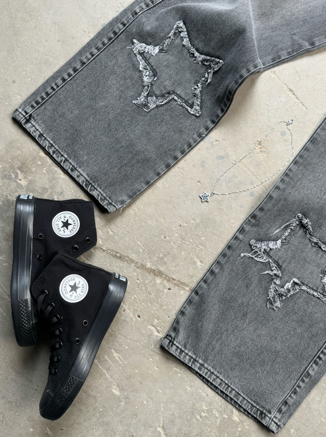 بنطرون جينز رصاصي نجوم , قالب طبيعي