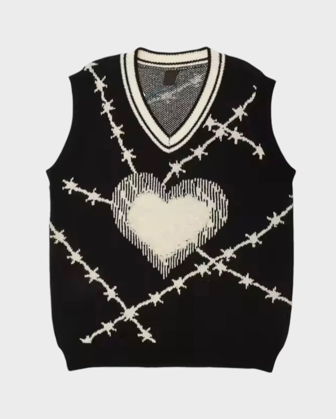 فيست قطني اسود قلب ابيض شائك