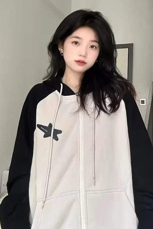 جاكيت قطني نجمة كبوس وردن اسود