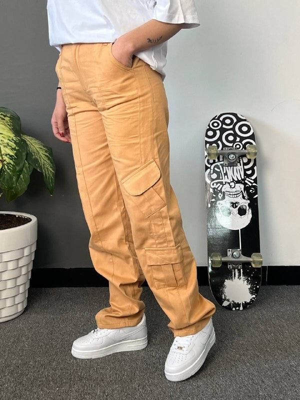 بنطرون جيوب جانبية نسائي بيجي , قالب طبيعي