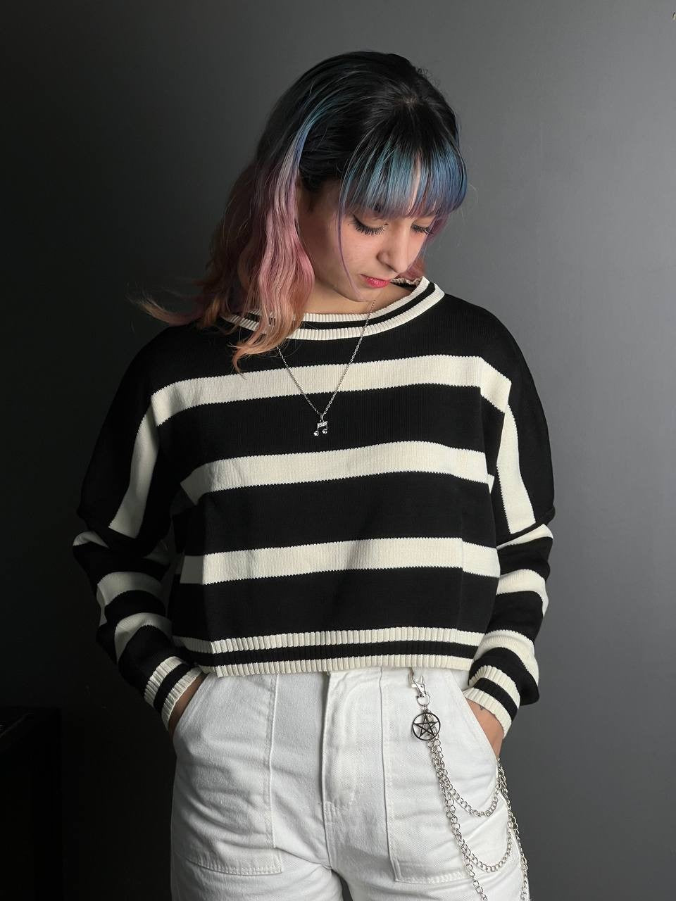 سويت شيرت مخطط رجالي نسائي