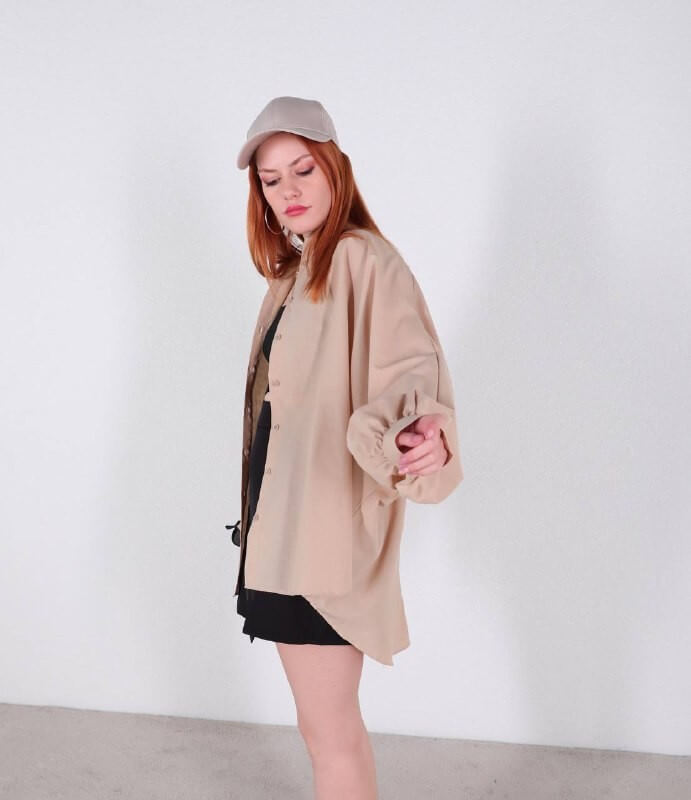 قميص بيجي سادة ,قالب كبير