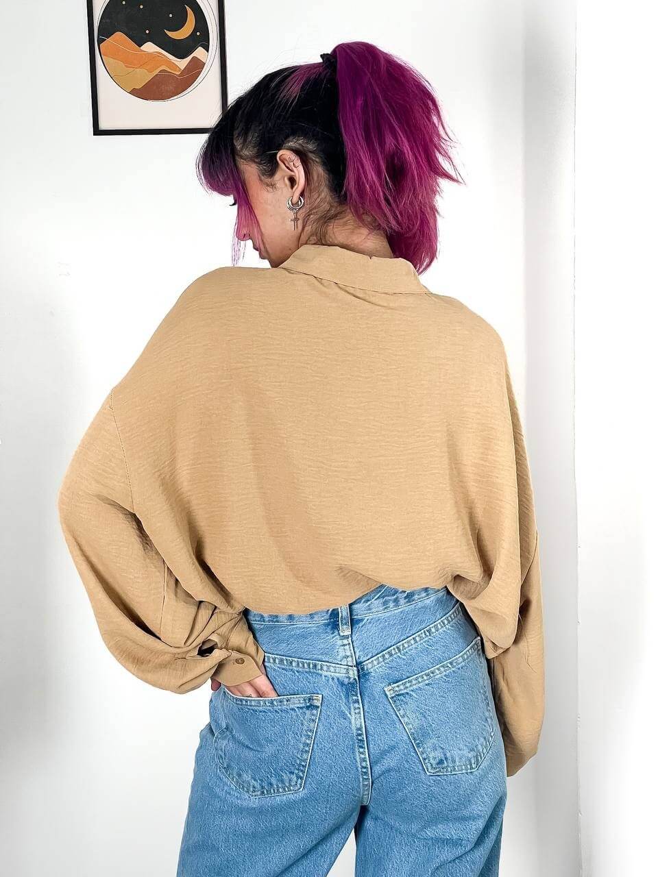 قميص بيجي سادة ,قالب كبير✅