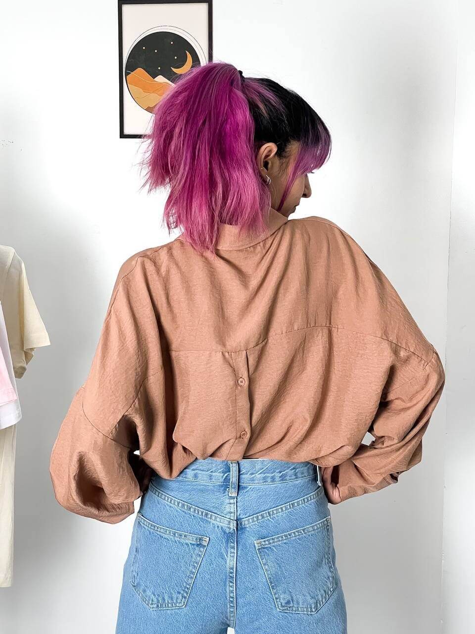 قميص نسائي سادة طويل جوزي ,قالب كبير✅