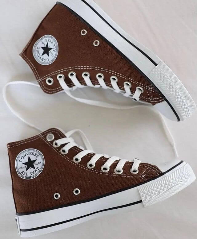 حذاء كونفرس ال ستار قهوائي وجوزي ,قالب طبيعي (القياسات بين 36>44)