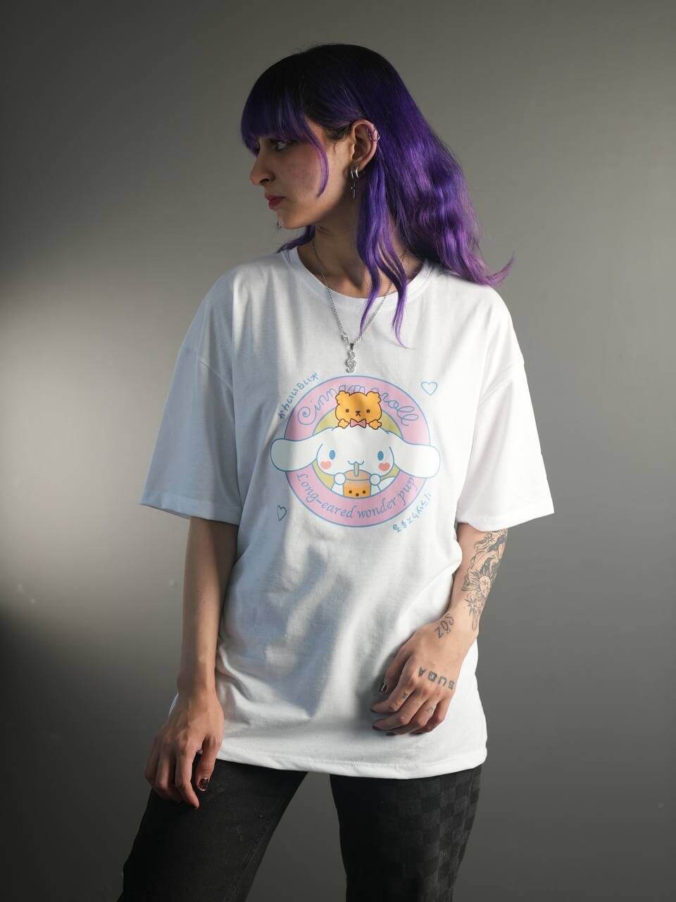 تيشرت Sanrio Cinnamoroll بنفسجي رجالي نسائي