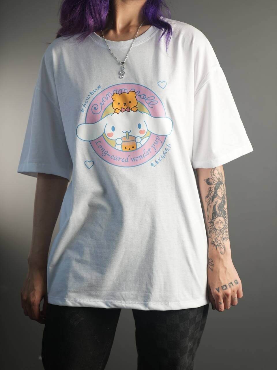 تيشرت Sanrio Cinnamoroll بنفسجي رجالي نسائي