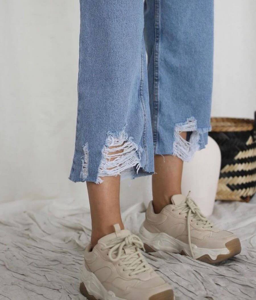 بنطرون ضربات بوي فرند سمائي , قالب طبيعي