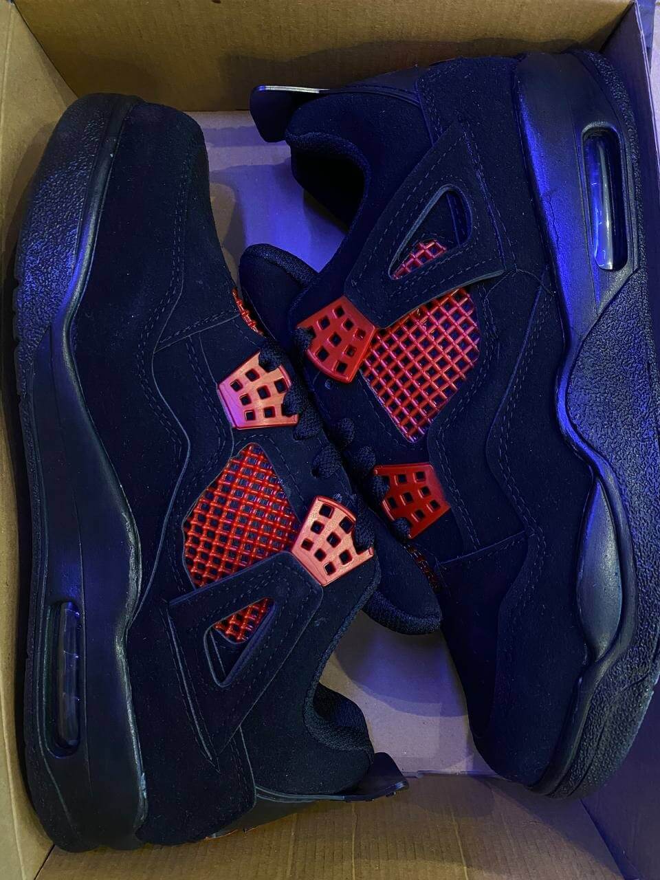 حذاء نايك جي 4 اسود احمر ,قالب طبيعي