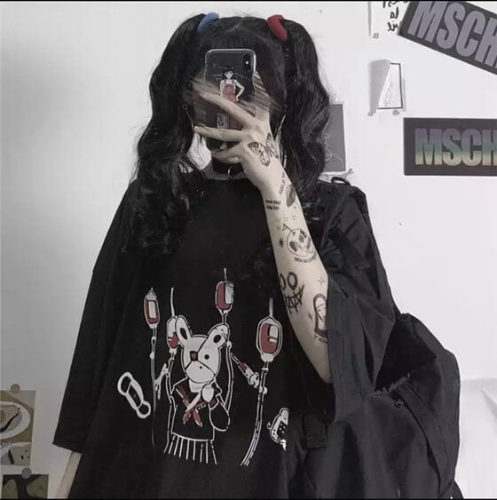 تيشرت انمي دكتور اسود رجالي نسائي