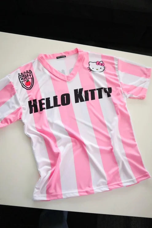 تيشيرت بناتي نادي هيلو كيتي ابيض ووردي 00 , قالب صغير