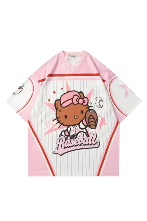 تيشيرت بناتي بيسبول هيلو كيتي , قالب صغير