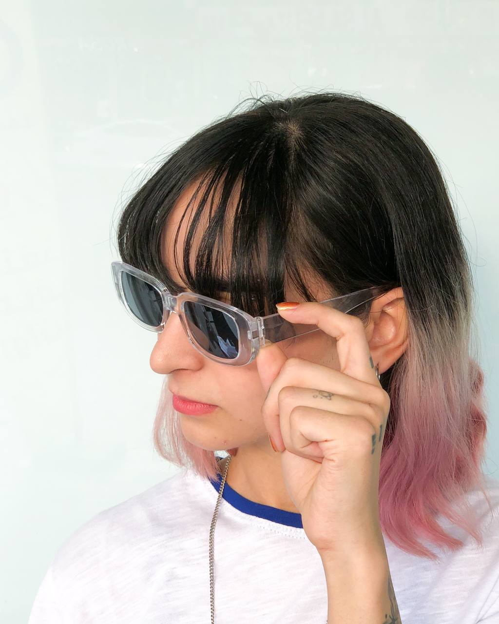 نظارات اطار مستطيل شفاف