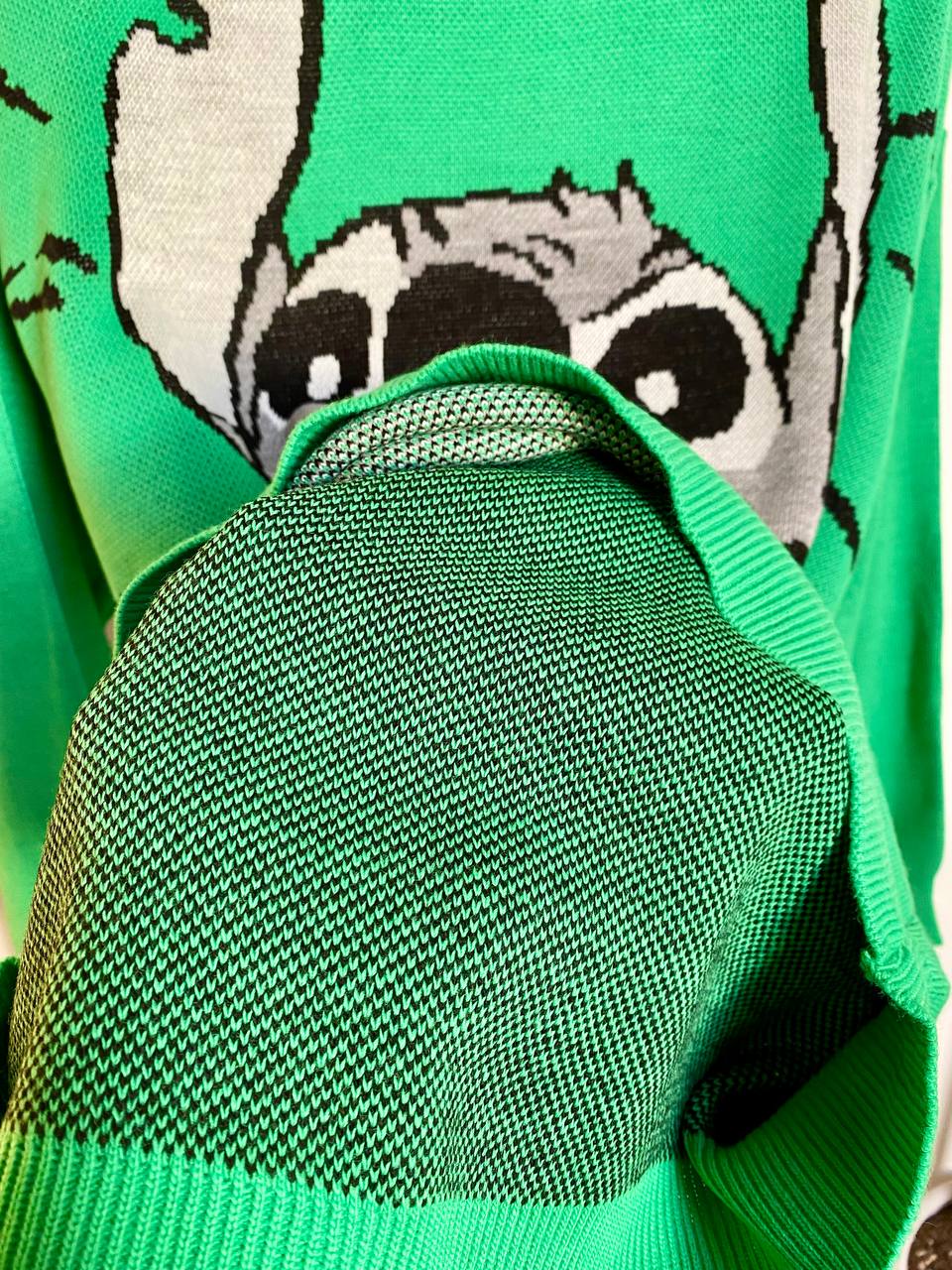 سويتشيرت ستيتش لون اخضر