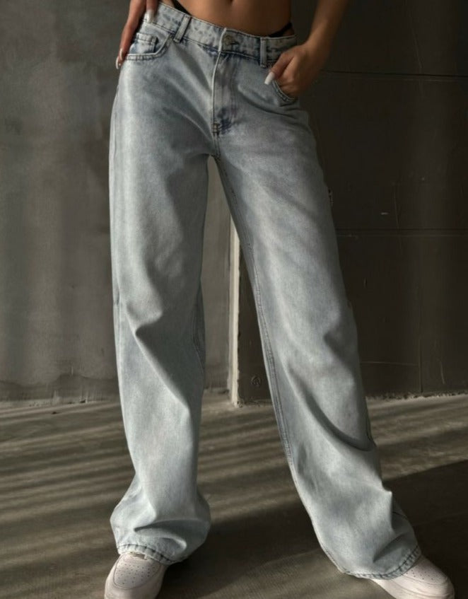 بنطرون جينز بخصر منخفض