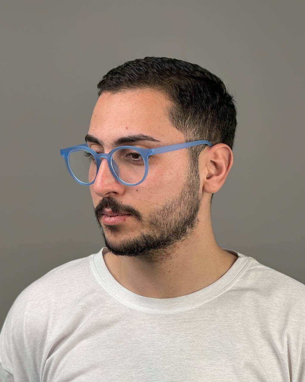 نظارات بتصميم دائري باطار سمائي شفاف