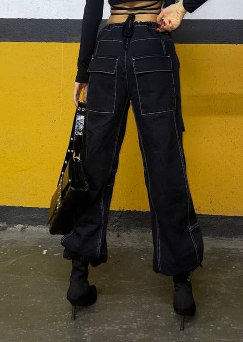 بنطرون كاركو اسود , لاستيكة من الاسفل ,قالب طبيعي