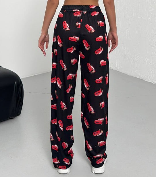 بجامة اسود واحمر , قماش قطني , قالب طبيعي