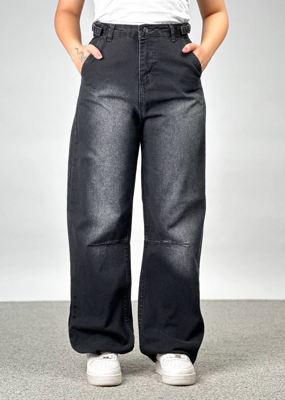 بنطرون جينز اسود حزام من الخصر نسائي ,قالب طبيعي