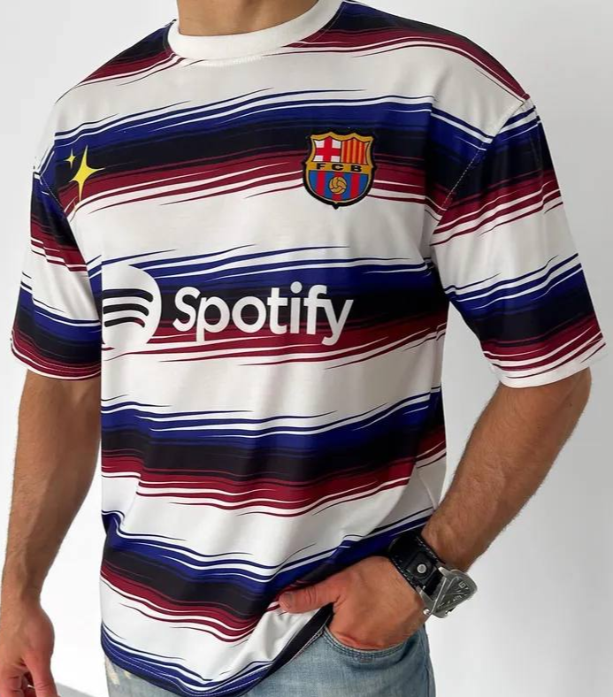 تيشيرت برشلونة سبوتيفاي مخطط ,قالب كبير