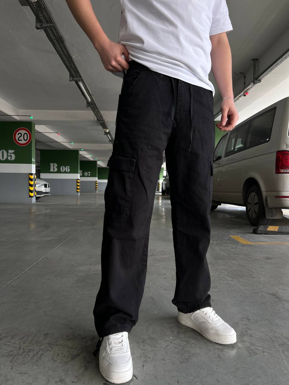 بنطرون كاركو جينز رجالي اسود سادة , قالب طبيعي