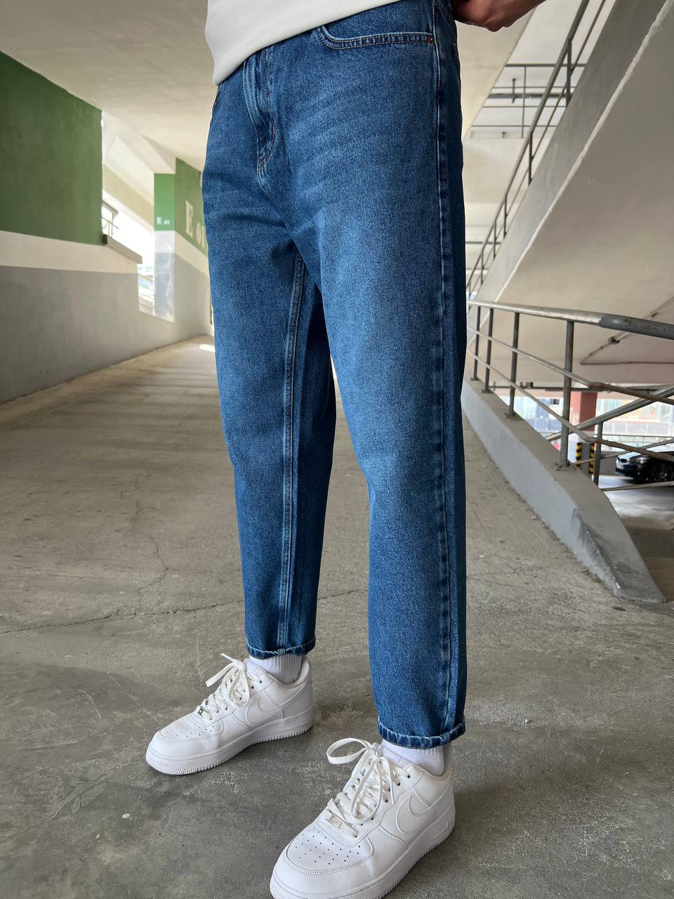 بنطرون جينز رجالي ازرق غامق , قالب طبيعي