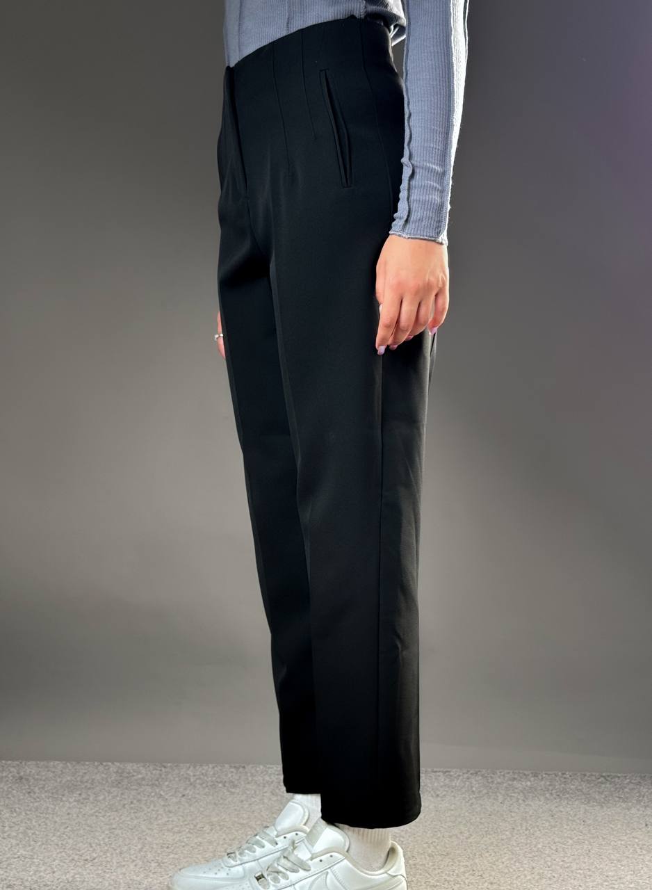 بنطرون قماش اسود نسائي , قالب طبيعي