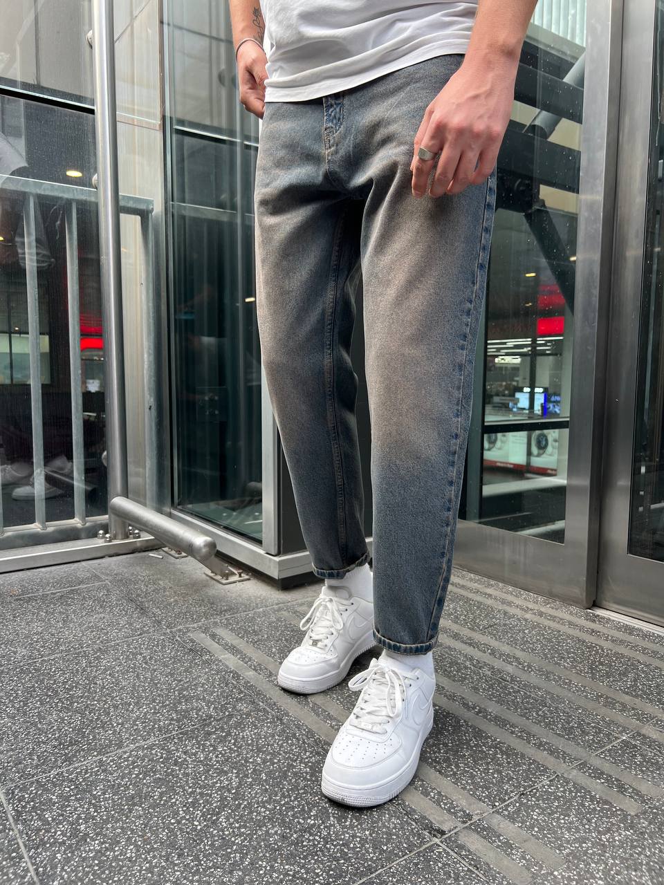 بنطرون جينز رجالي نيلي , قالب طبيعي