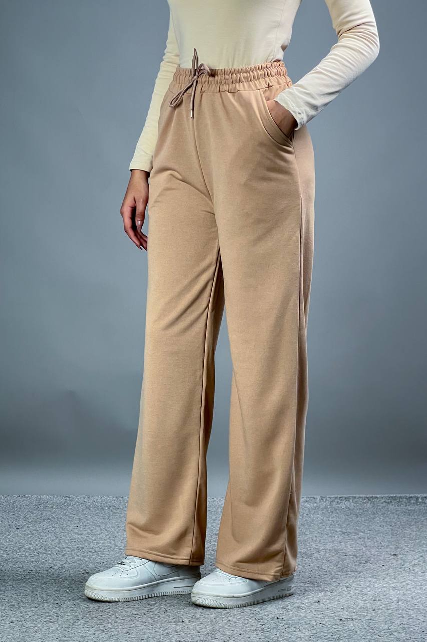 بجامة جوزي سادة , خصر لاستيك ,قطني ,قالب طبيعي