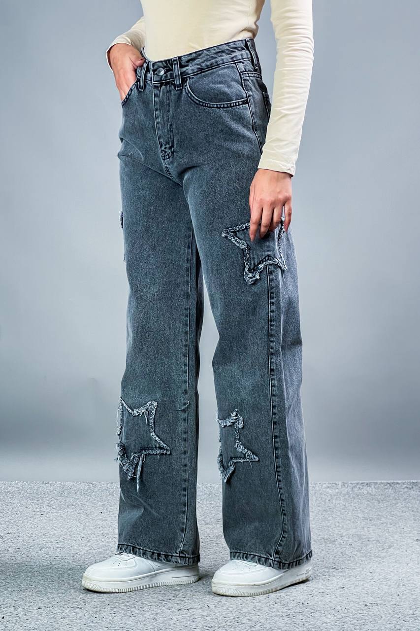 بنطرون جينز رصاصي نجوم , قالب طبيعي