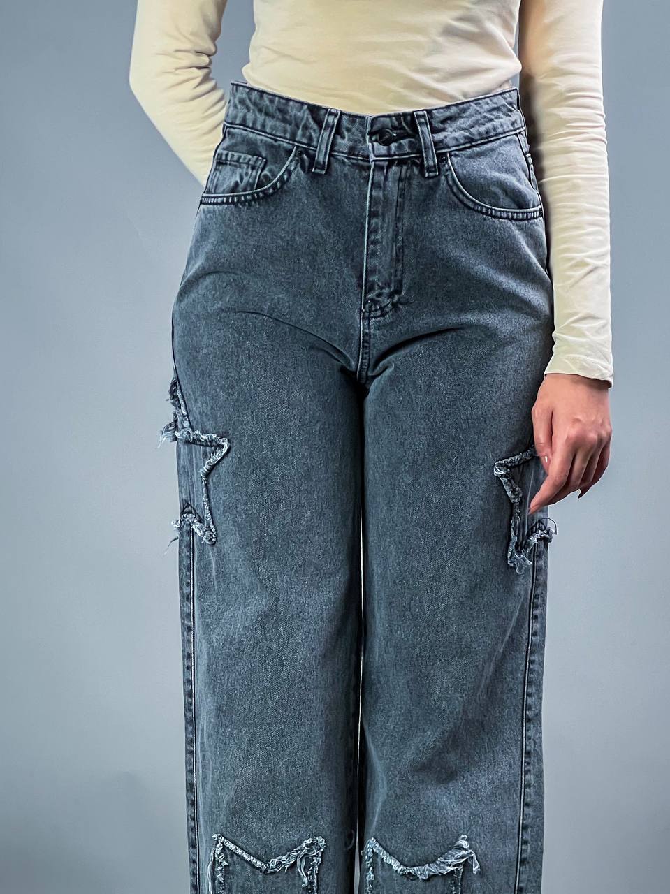 بنطرون جينز رصاصي نجوم , قالب طبيعي