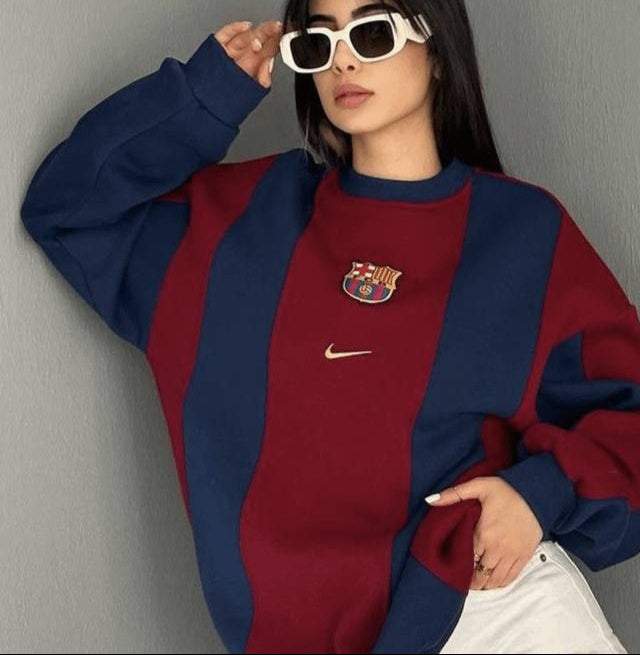 سويتر برشلونة احمر ونيلي نايك ,قالب كبير