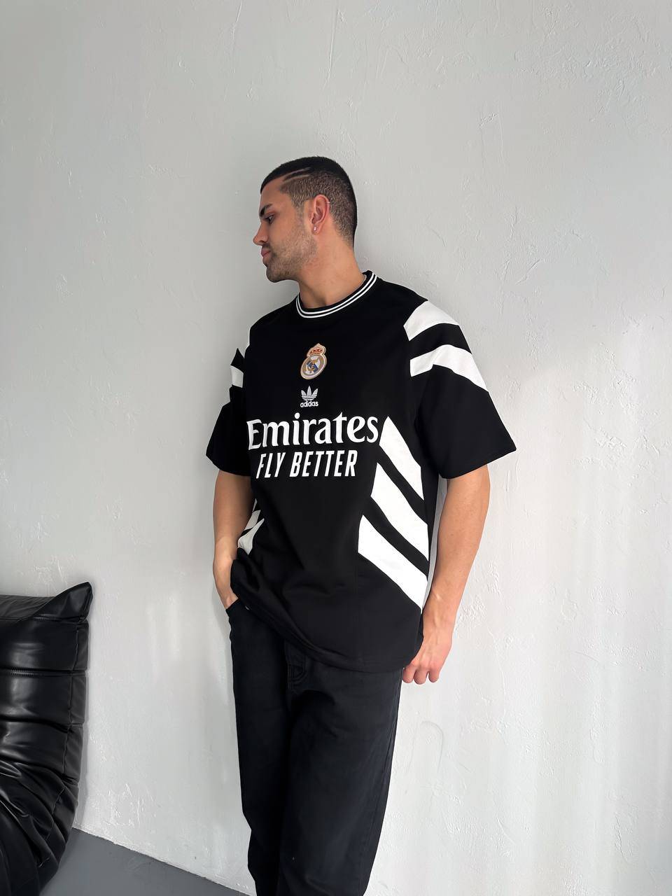 تيشيرت ريال مدريد اديداس فلاي بيتر اسود , قالب كبير