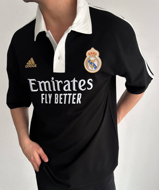 تيشيرت ريال مدريد ياخة اسود اديداس , قالب كبير