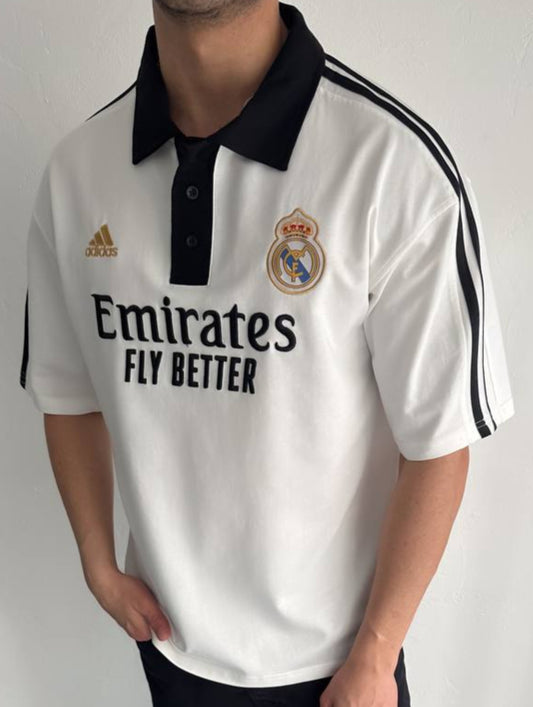 تيشيرت ريال مدريد ياخة ابيض اديداس , قالب كبير