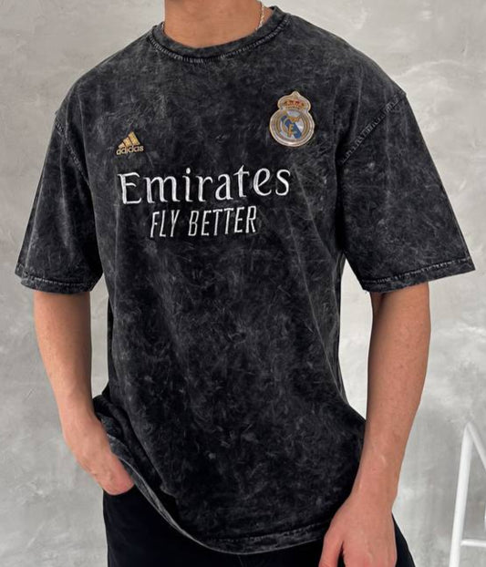 تيشيرت حجري ريال مدريد اديداس رمادي , قالب كبير
