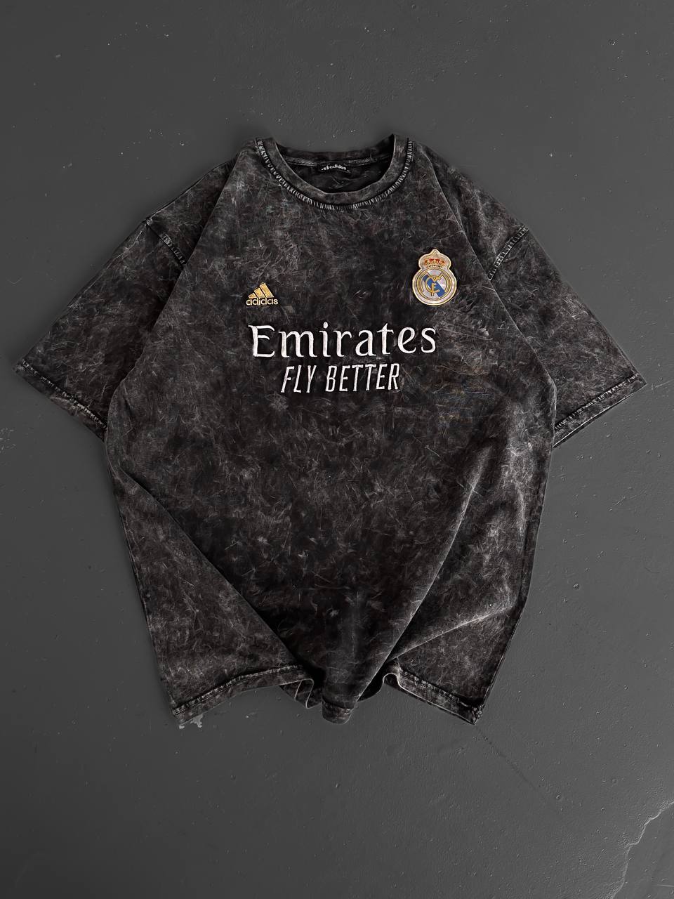 تيشيرت حجري ريال مدريد اديداس رمادي , قالب كبير