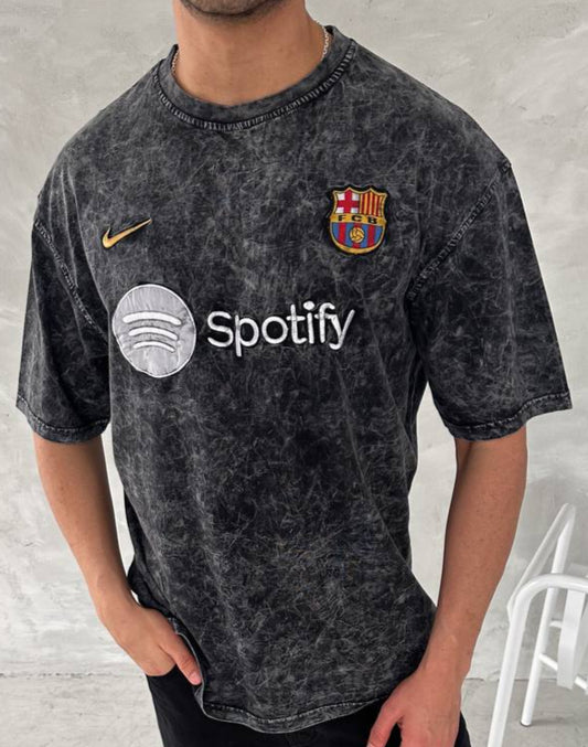 تيشيرت حجري برشلونة اديداس رمادي , قالب كبير