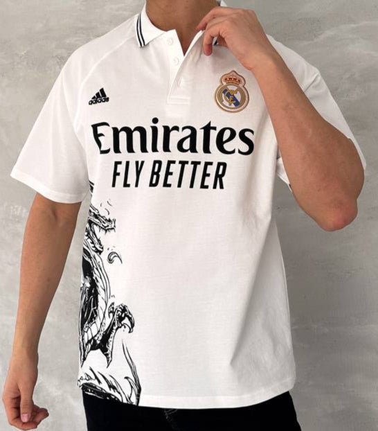 تيشيرت ريال مدريد اديداس التنين ابيض , قالب كبير