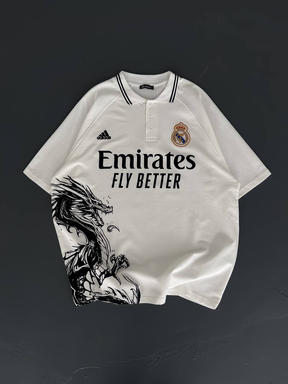 تيشيرت ريال مدريد اديداس التنين ابيض , قالب كبير