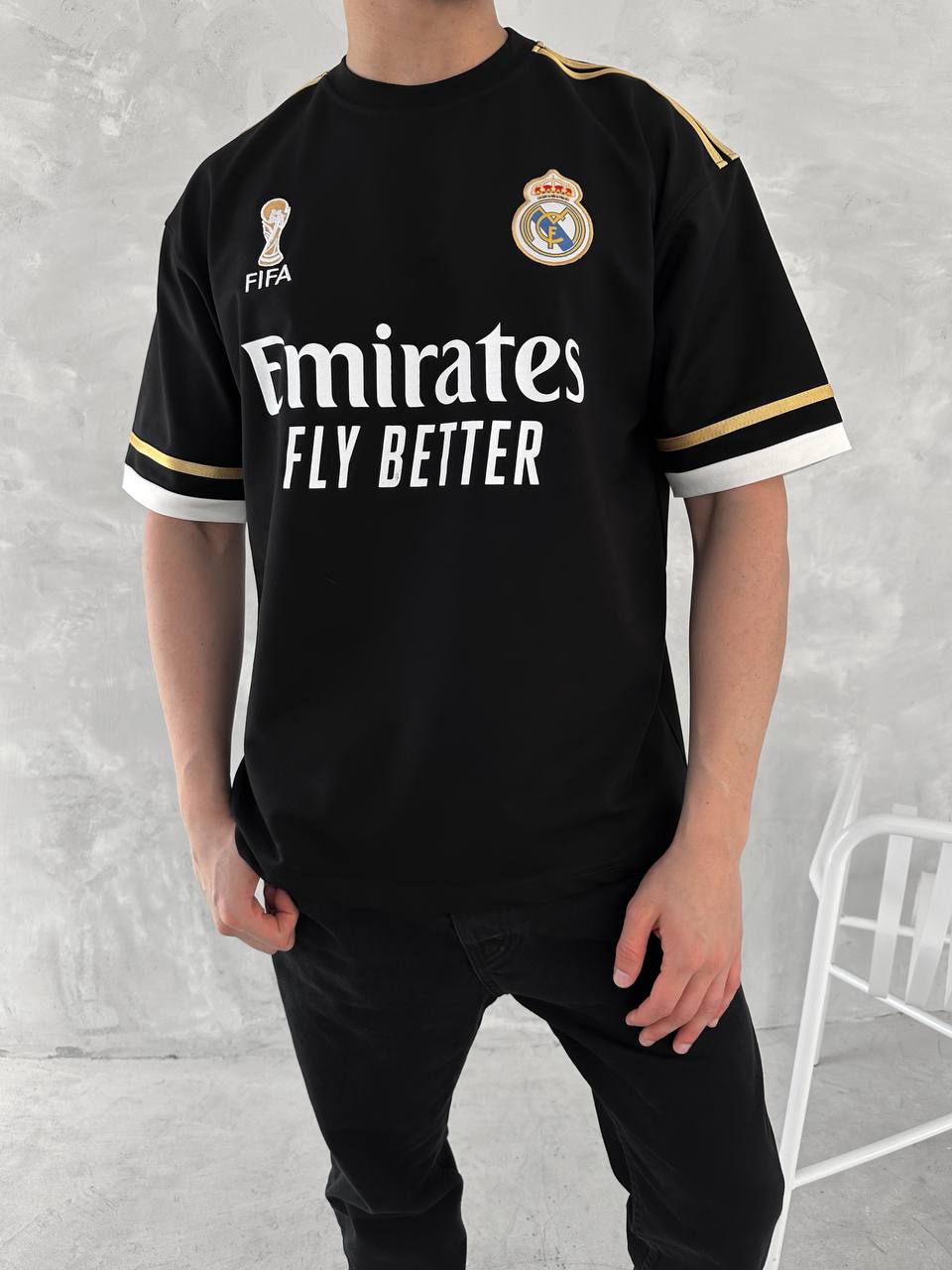 تيشيرت ريال مدريد الملك فيفا اسود , قالب كبير