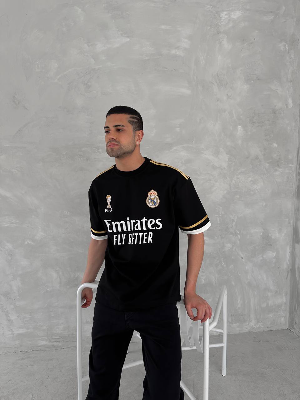 تيشيرت ريال مدريد الملك فيفا اسود , قالب كبير