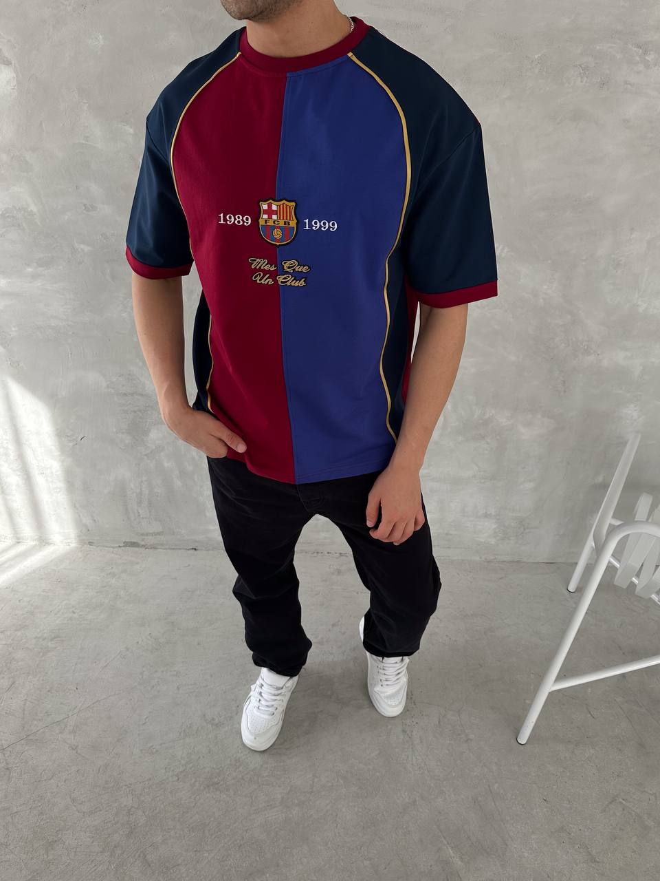 تيشيرت برشلونة احمر ونيلي ’ قالب كبير