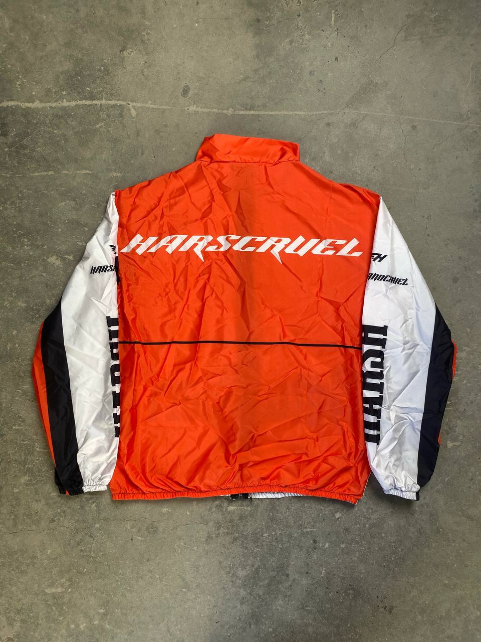 جاكيت موتورز سبوت برتقالي وابيض , مطري خفيف