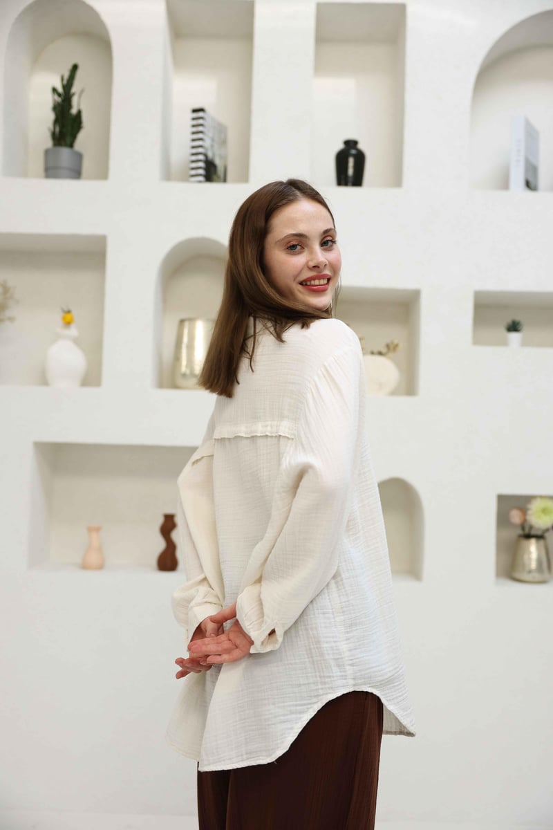 قميص نسائي طويل بيجي ,قالب كبير