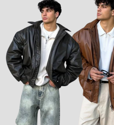 جاكيت بومبر جلد اصلي , مبطن ثخين جودة عالية , قالب كبير