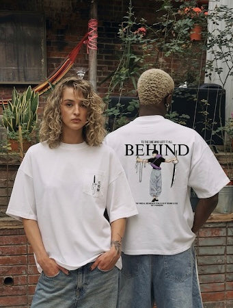 BEHIND تيشيرت جيب اوفر سايز