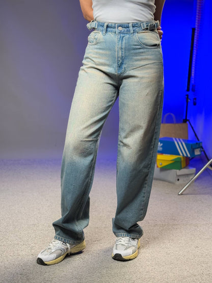 بنطرون جينز رمادي وزيتوني , ،قالب طبيعي